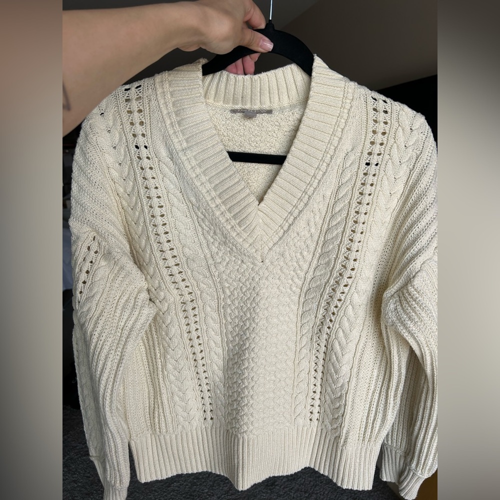 J. Crew Women's Cream Knit Sweater